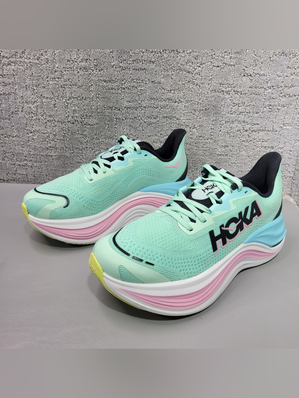 Hoka One One Mint Green Pink Blue Women's Sneakers - Picture 8 of 13